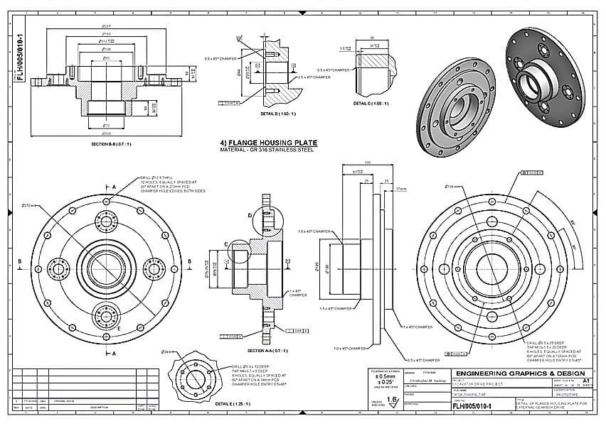 Mechanical design drawings