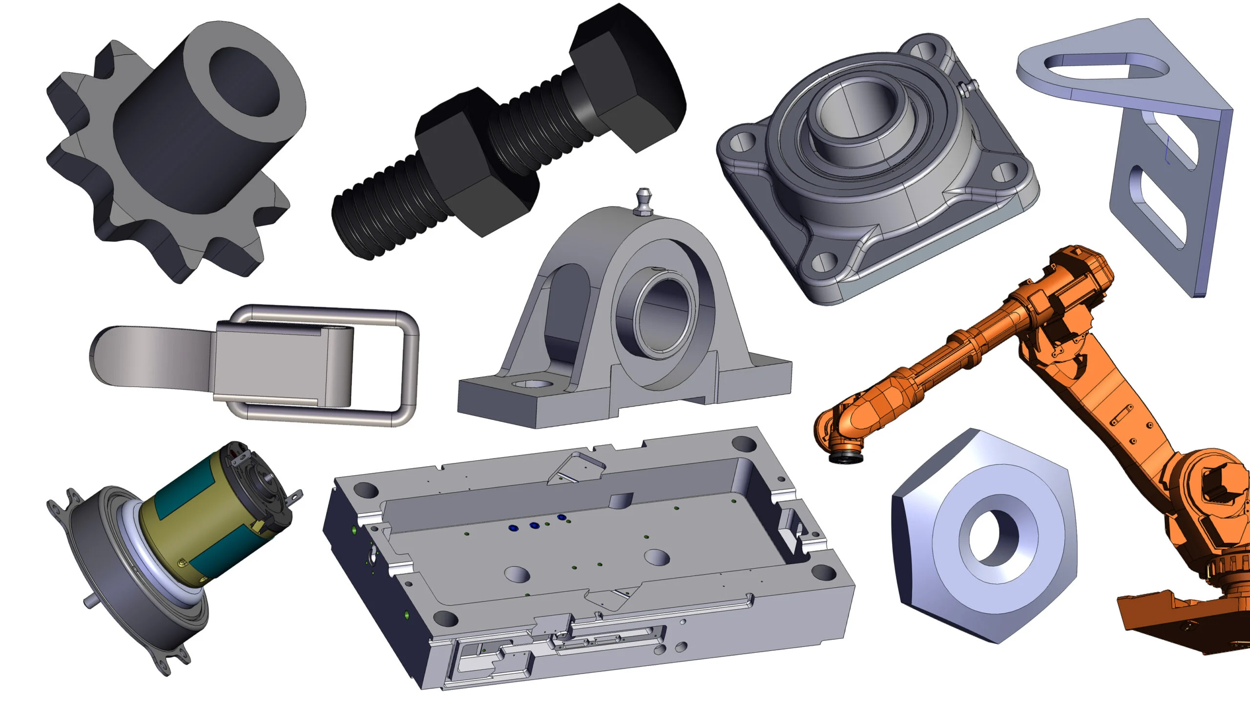 Different types of mechanical parts